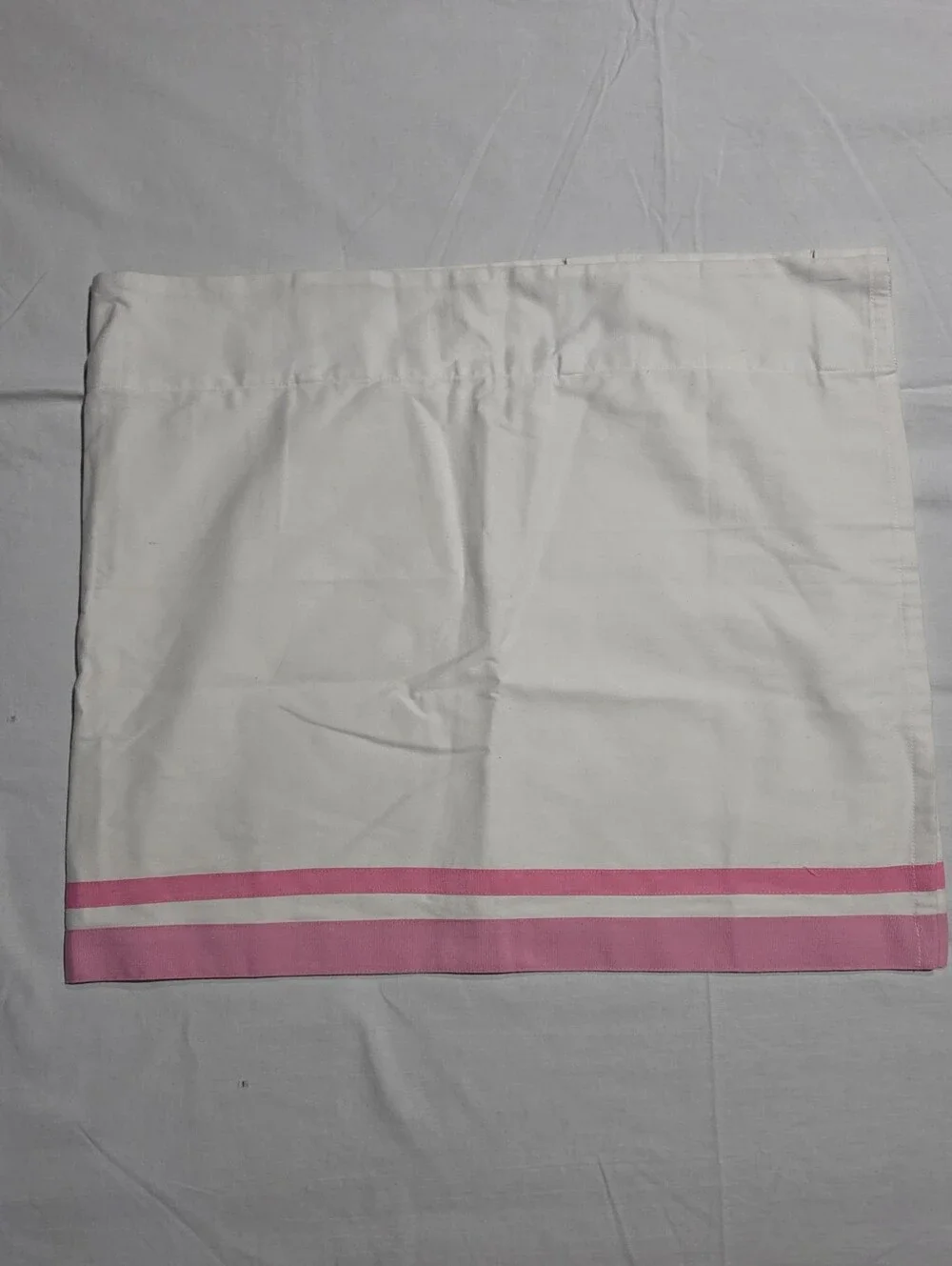 Pottery Barn Kids Harper White Pink Trim Valances Set of 2